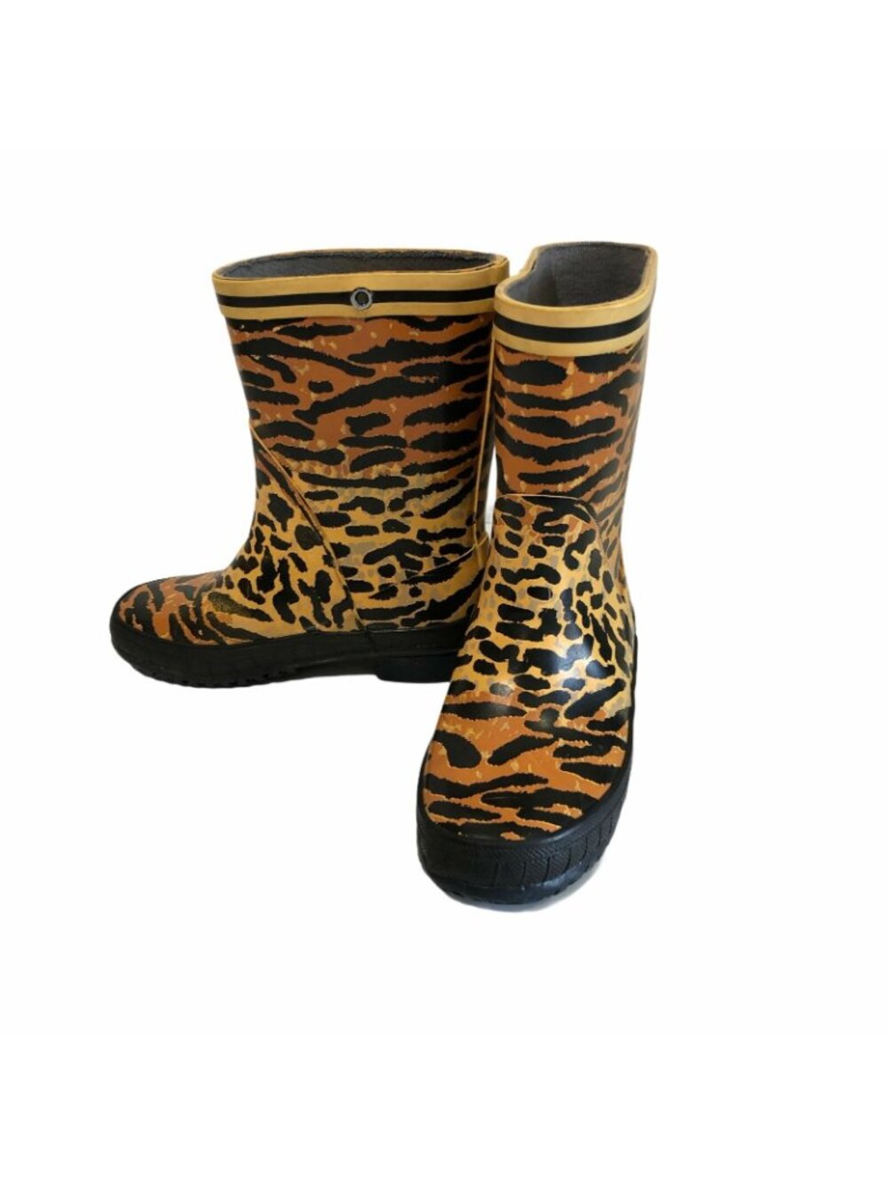 Rubber Boots Girls 10 Steel Flank Animal Print Winter Snow Boots Rain - Picture 4 of 10